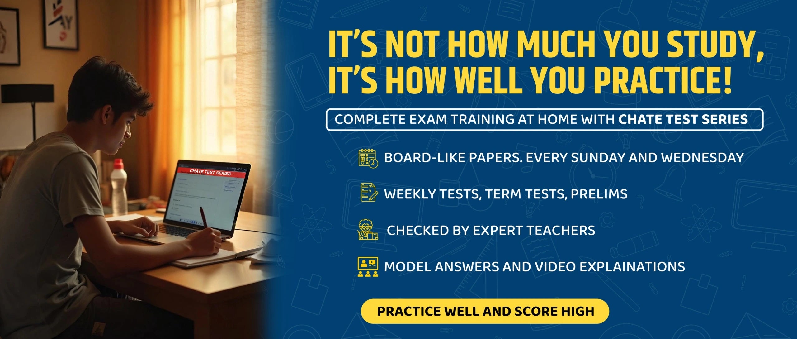 Chate Coaching Classes - Complete Exam Training with Test Series, Weekly and Term Tests, Model Answers, and Expert Video Explanations for High Scores. Contact +917400266117 for More Information.
