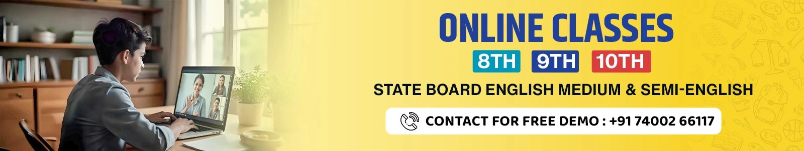 online lectures admissions open 8th,9h,10th CBSE and State board and also for  NEET, JEE and MHT-CET. contact us on Chate coaching classes